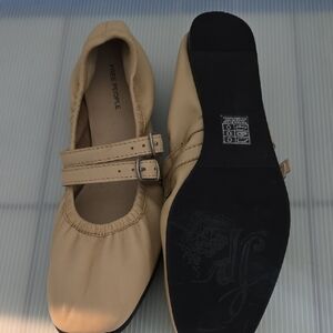 Free People Beige Mary Jane Loafers